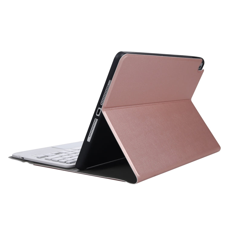 A11B-A Lambskin Texture Square Keycap Bluetooth Keyboard Leather Case with Touch Control For iPad Air 5 / 4 2020 10.9 / Pro 11 inch 2021 & 2020 & 2018(Rose Gold) - Universal by buy2fix | Online Shopping UK | buy2fix