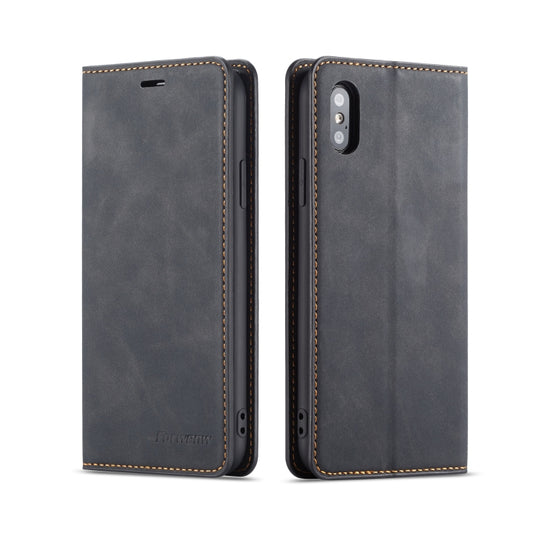 For iPhone X / XS Forwenw Dream Series Oil Edge Strong Magnetism Horizontal Flip Leather Case with Holder & Card Slots & Wallet & Photo Frame(Black)