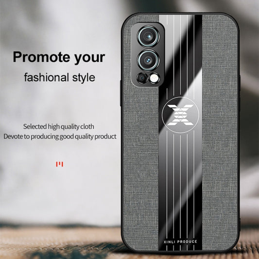 For OnePlus Nord 2 5G XINLI Stitching Cloth Texture Shockproof TPU Phone Case(Brown) - OnePlus Cases by XINLI | Online Shopping UK | buy2fix