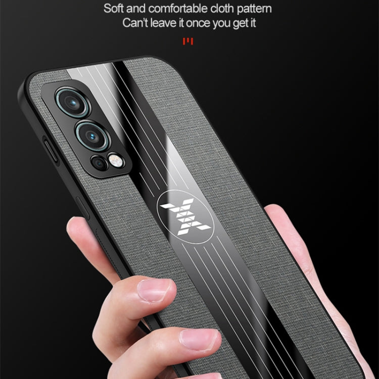 For OnePlus Nord 2 5G XINLI Stitching Cloth Texture Shockproof TPU Phone Case(Brown) - OnePlus Cases by XINLI | Online Shopping UK | buy2fix