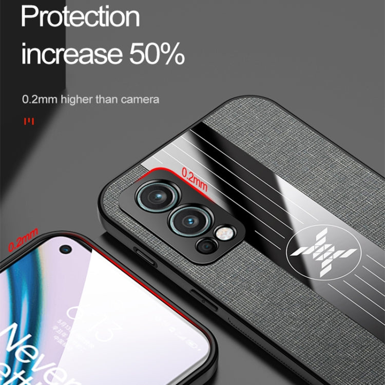 For OnePlus Nord 2 5G XINLI Stitching Cloth Texture Shockproof TPU Phone Case(Brown) - OnePlus Cases by XINLI | Online Shopping UK | buy2fix