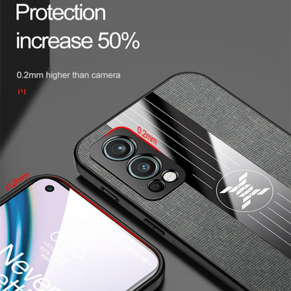 For OnePlus Nord 2 5G XINLI Stitching Cloth Texture Shockproof TPU Phone Case(Brown) - OnePlus Cases by XINLI | Online Shopping UK | buy2fix