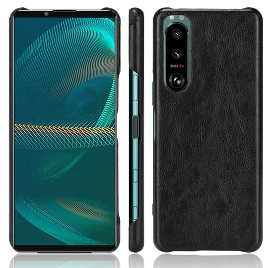 For Sony Xperia 5 III Litchi Texture PC + PU Phone Case(Black)