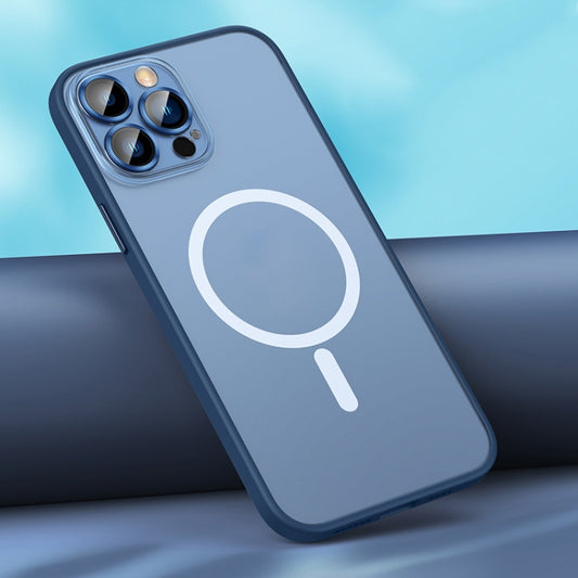 For iPhone 12 Pro MagSafe Matte Phone Case(Dark Blue) - iPhone 12 / 12 Pro Cases by buy2fix | Online Shopping UK | buy2fix