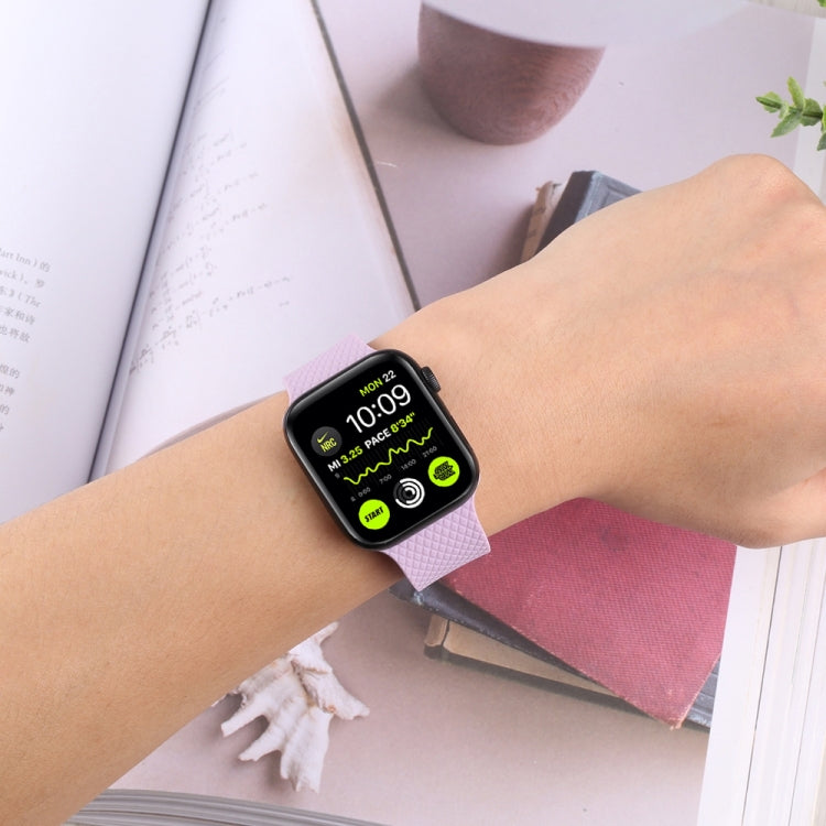 Black Buckle Silicone Watch Band For Apple Watch Series 9&8&7 41mm / SE 3&SE 2&6&SE&5&4 40mm / 3&2&1 38mm(Navy Blue) by buy2fix