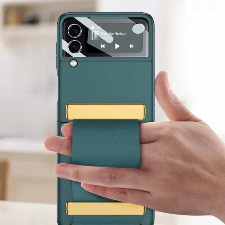 For Samsung Galaxy Z Flip3 5G GKK Ultra-thin Full Coverage Phone Case with Wristband(Green) - Galaxy Phone Cases by GKK | Online Shopping UK | buy2fix