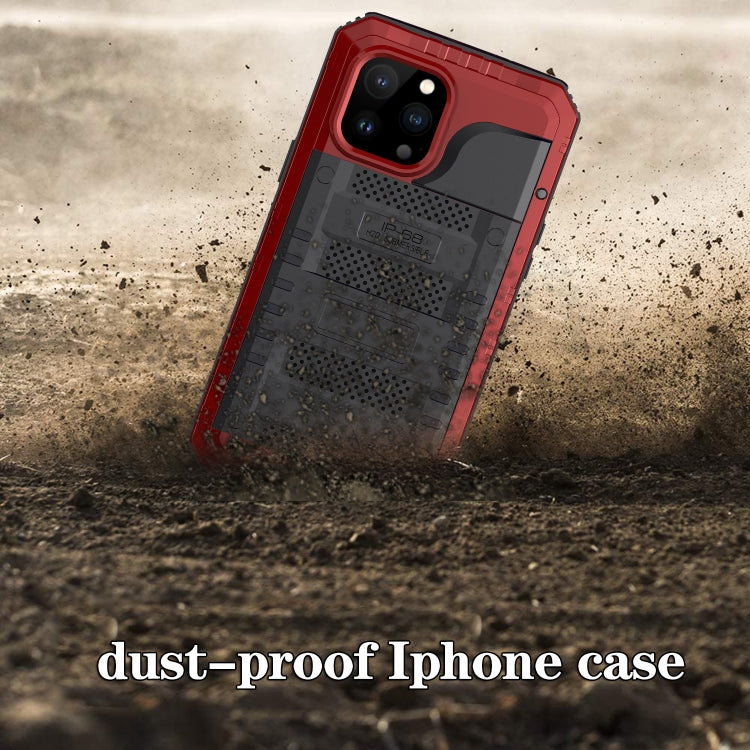 For iPhone 13 Pro Shockproof Waterproof Dustproof Metal + Silicone Phone Case with Screen Protector (Red) - iPhone 13 Pro Cases by buy2fix | Online Shopping UK | buy2fix