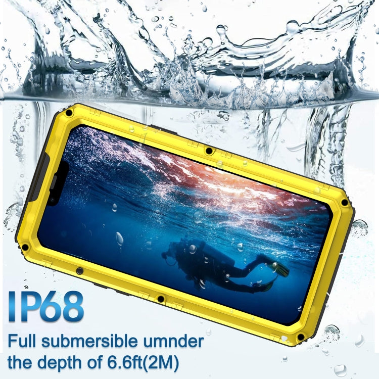 For iPhone 13 Pro Shockproof Waterproof Dustproof Metal + Silicone Phone Case with Screen Protector (Yellow) - iPhone 13 Pro Cases by buy2fix | Online Shopping UK | buy2fix