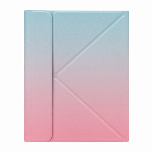 H-097 Bluetooth Keyboard Leather Case with Rear Three-fold Holder For iPad 9.7 2018 & 2017(Pink Blue) - Universal by buy2fix | Online Shopping UK | buy2fix