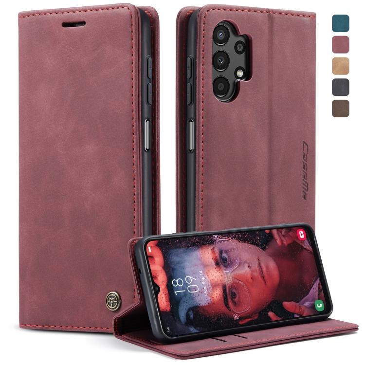 For Samsung Galaxy A13 4G/A13 5G/A04S/A04/M13 5G CaseMe 013 Multifunctional Horizontal Flip Leather Phone Case(Wine Red) by CaseMe