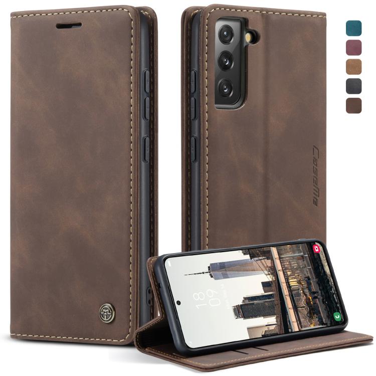 For Samsung Galaxy S22+ CaseMe 013 Multifunctional Horizontal Flip Leather Phone Case(Coffee) by CaseMe