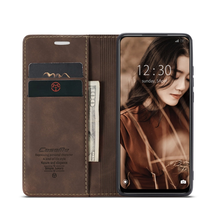 For Xiaomi Redmi Note 11 Pro Global/Redmi Note 11 Pro 5G Global CaseMe 013 Multifunctional Horizontal Flip Leather Phone Case(Coffee) by CaseMe