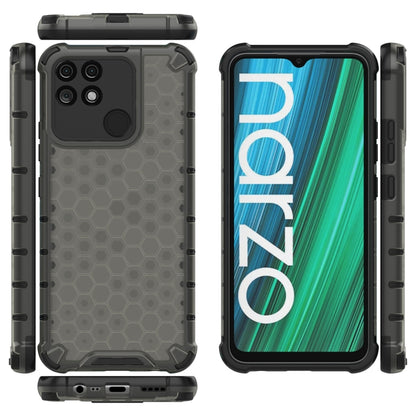For OPPO Realme Narzo 50A Honeycomb PC + TPU Phone Case(Black) by buy2fix