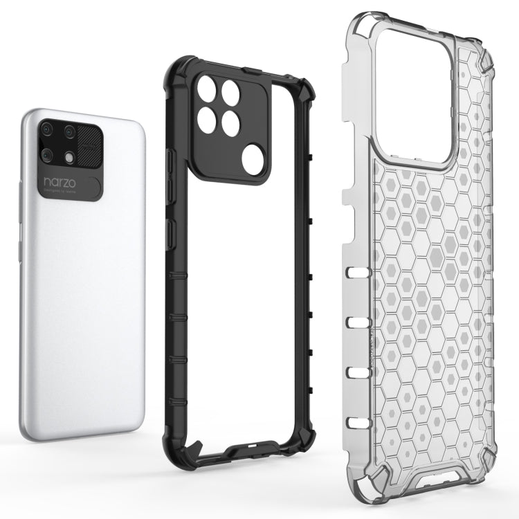 For OPPO Realme Narzo 50A Honeycomb PC + TPU Phone Case(Black) by buy2fix