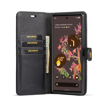 For Google Pixel 6 DG.MING Crazy Horse Texture Detachable Magnetic Leather Phone Case(Black) - Google Cases by DG.MING | Online Shopping UK | buy2fix