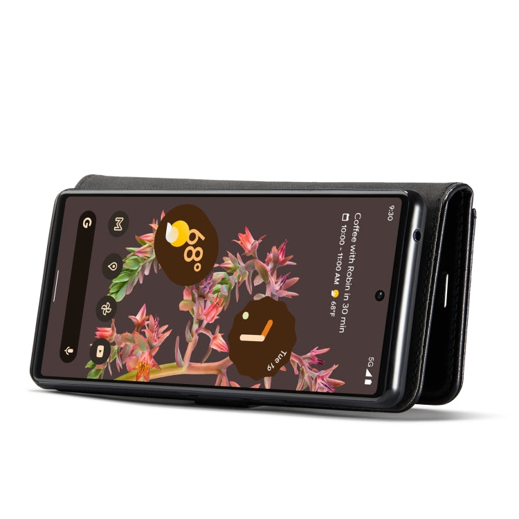 For Google Pixel 6 DG.MING Crazy Horse Texture Detachable Magnetic Leather Phone Case(Black) - Google Cases by DG.MING | Online Shopping UK | buy2fix