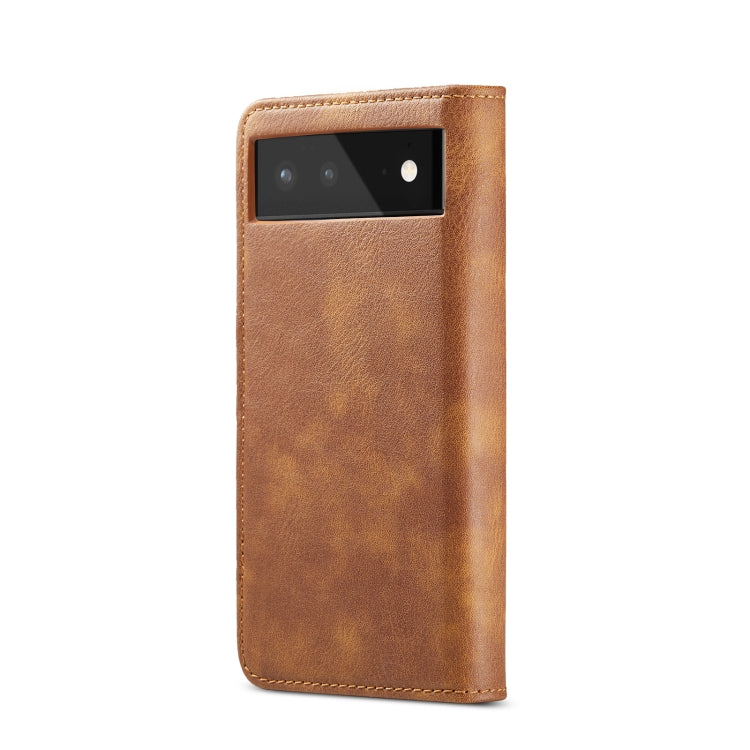 For Google Pixel 6 DG.MING Crazy Horse Texture Detachable Magnetic Leather Phone Case(Brown) - Google Cases by DG.MING | Online Shopping UK | buy2fix