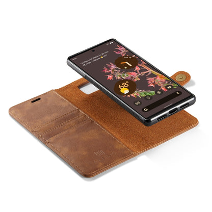 For Google Pixel 6 DG.MING Crazy Horse Texture Detachable Magnetic Leather Phone Case(Brown) - Google Cases by DG.MING | Online Shopping UK | buy2fix