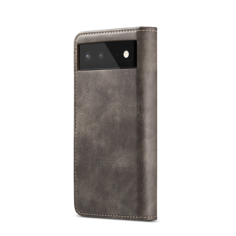 For Google Pixel 6 DG.MING Crazy Horse Texture Detachable Magnetic Leather Phone Case(Grey) - Google Cases by DG.MING | Online Shopping UK | buy2fix