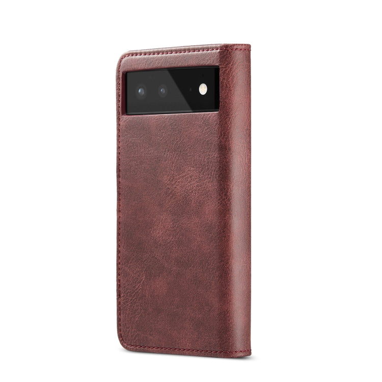 For Google Pixel 6 DG.MING Crazy Horse Texture Detachable Magnetic Leather Phone Case(Red) - Google Cases by DG.MING | Online Shopping UK | buy2fix