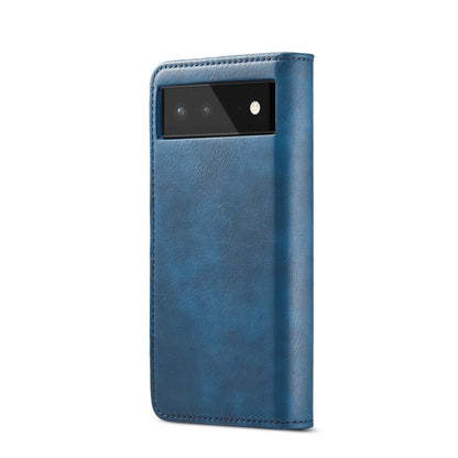 For Google Pixel 6 DG.MING Crazy Horse Texture Detachable Magnetic Leather Phone Case(Blue) - Google Cases by DG.MING | Online Shopping UK | buy2fix