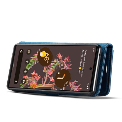For Google Pixel 6 DG.MING Crazy Horse Texture Detachable Magnetic Leather Phone Case(Blue) - Google Cases by DG.MING | Online Shopping UK | buy2fix