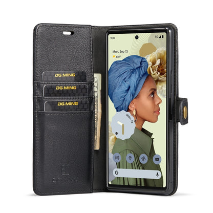 For Google Pixel 6 Pro DG.MING Crazy Horse Texture Detachable Magnetic Leather Phone Case(Black) - Google Cases by DG.MING | Online Shopping UK | buy2fix