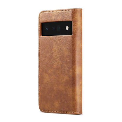 For Google Pixel 6 Pro DG.MING Crazy Horse Texture Detachable Magnetic Leather Phone Case(Brown) - Google Cases by DG.MING | Online Shopping UK | buy2fix