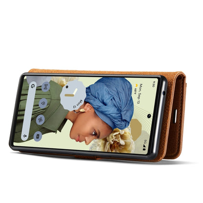 For Google Pixel 6 Pro DG.MING Crazy Horse Texture Detachable Magnetic Leather Phone Case(Brown) - Google Cases by DG.MING | Online Shopping UK | buy2fix