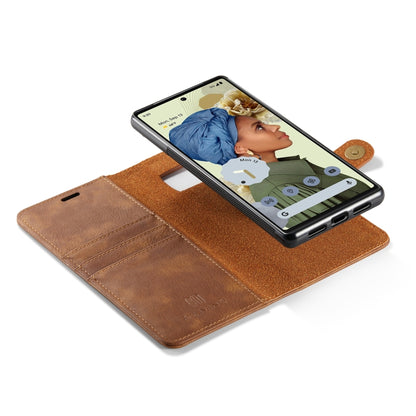 For Google Pixel 6 Pro DG.MING Crazy Horse Texture Detachable Magnetic Leather Phone Case(Brown) - Google Cases by DG.MING | Online Shopping UK | buy2fix