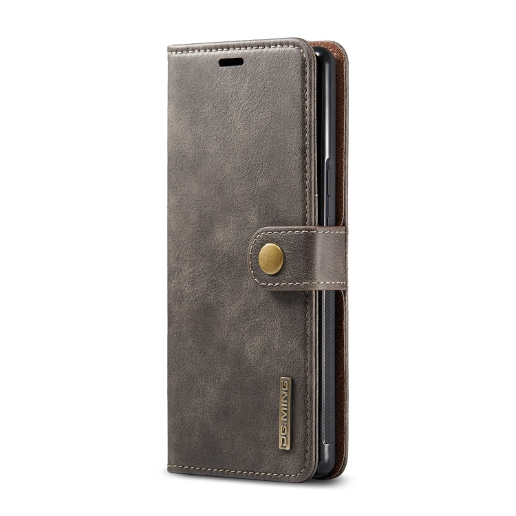 For Google Pixel 6 Pro DG.MING Crazy Horse Texture Detachable Magnetic Leather Phone Case(Grey) - Google Cases by DG.MING | Online Shopping UK | buy2fix