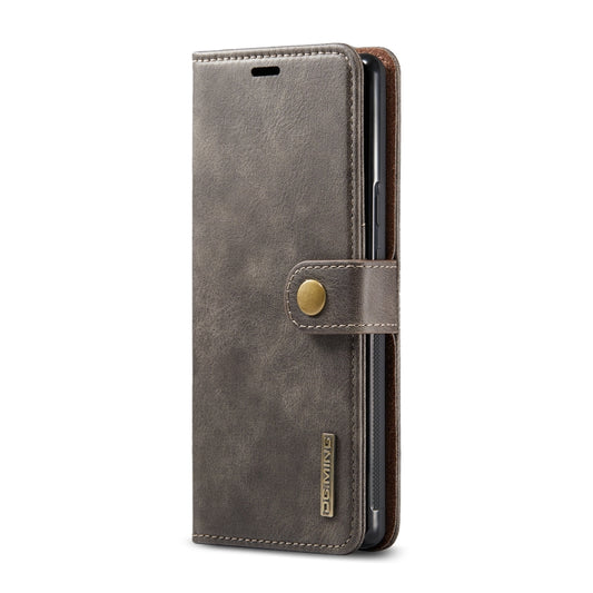 For Google Pixel 6 Pro DG.MING Crazy Horse Texture Detachable Magnetic Leather Phone Case(Grey) - Google Cases by DG.MING | Online Shopping UK | buy2fix