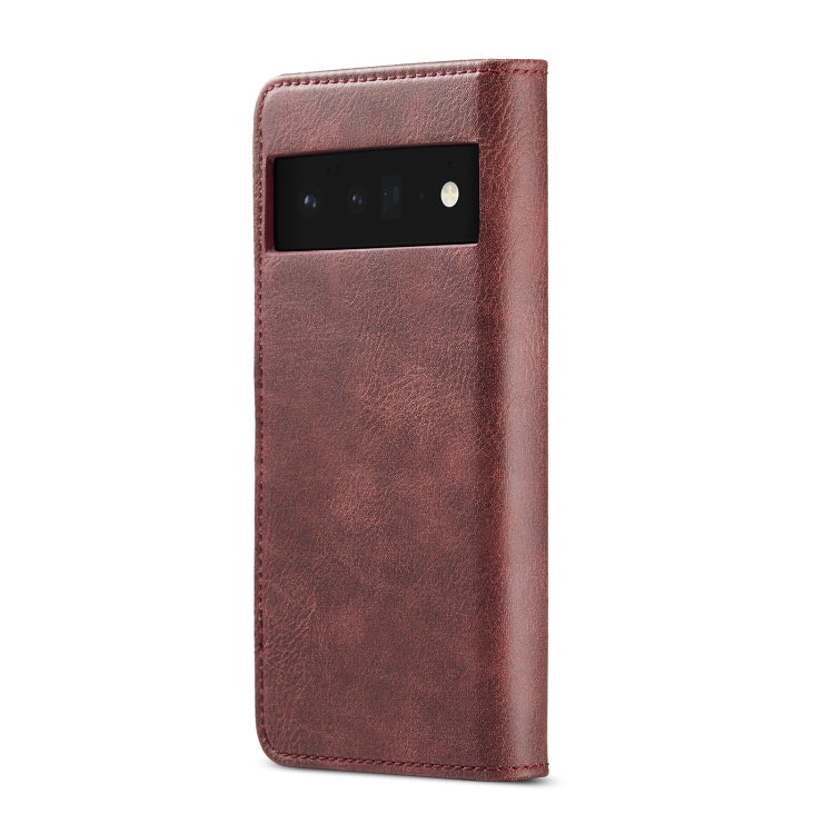 For Google Pixel 6 Pro DG.MING Crazy Horse Texture Detachable Magnetic Leather Phone Case(Red) - Google Cases by DG.MING | Online Shopping UK | buy2fix