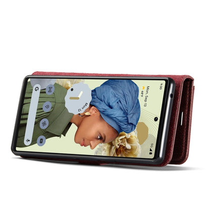 For Google Pixel 6 Pro DG.MING Crazy Horse Texture Detachable Magnetic Leather Phone Case(Red) - Google Cases by DG.MING | Online Shopping UK | buy2fix