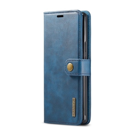For Google Pixel 6 Pro DG.MING Crazy Horse Texture Detachable Magnetic Leather Phone Case(Blue) - Google Cases by DG.MING | Online Shopping UK | buy2fix