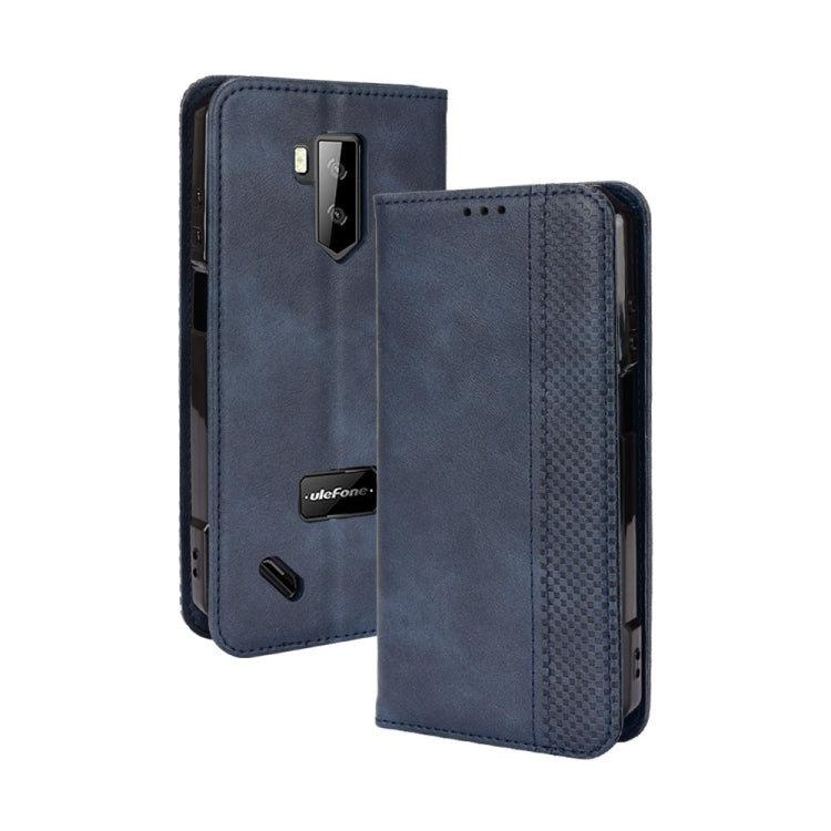 For Ulefone Armor X9 Magnetic Buckle Retro Texture Leather Case(Blue) by buy2fix