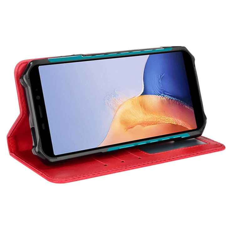 For Ulefone Armor X9 Magnetic Buckle Retro Texture Leather Case(Red) by buy2fix