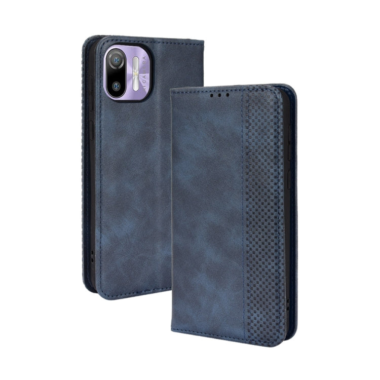 For Ulefone Note 6 / Note 6P Magnetic Buckle Retro Texture Leather Case(Blue) by buy2fix