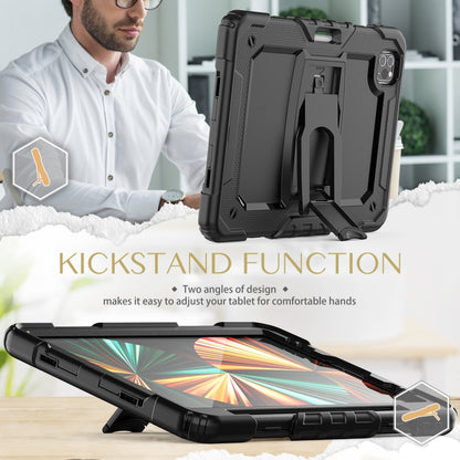 For iPad Pro 11 2022 / 2021 / 2020 / 2018 Silicone + PC Tablet Case with Holder(Black) - iPad Pro 11 (2022/2021) Cases by buy2fix | Online Shopping UK | buy2fix