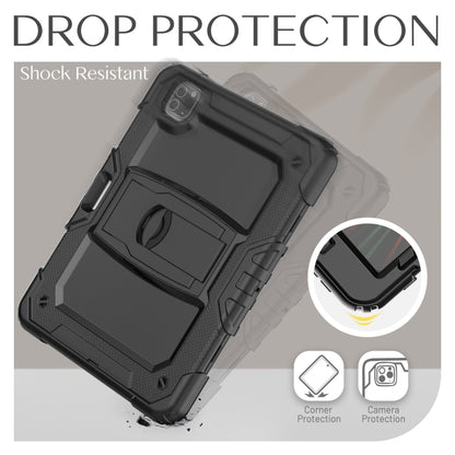 For iPad Pro 11 2022 / 2021 / 2020 / 2018 Silicone + PC Tablet Case with Holder(Black) - iPad Pro 11 (2022/2021) Cases by buy2fix | Online Shopping UK | buy2fix