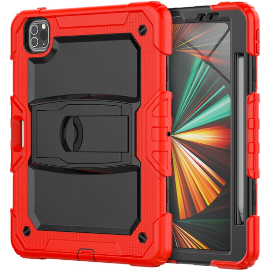 For iPad Pro 11 2022 / 2021 / 2020 / 2018 Silicone + PC Tablet Case with Holder(Red) - iPad Pro 11 (2022/2021) Cases by buy2fix | Online Shopping UK | buy2fix