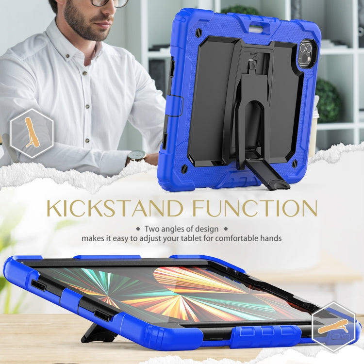 For iPad Pro 11 2022 / 2021 / 2020 / 2018 Silicone + PC Tablet Case with Holder(Dark Blue) - iPad Pro 11 (2022/2021) Cases by buy2fix | Online Shopping UK | buy2fix