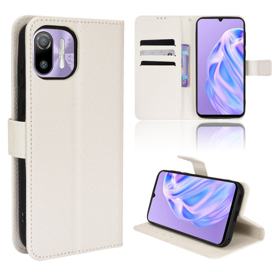 For Ulefone Note 6/ Note 6P Diamond Texture Leather Phone Case(White) by buy2fix