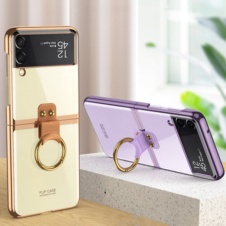 For Samsung Galaxy Z Flip3 5G GKK Phantom Electroplating Phone Case with Ring(Black) - Galaxy Phone Cases by GKK | Online Shopping UK | buy2fix