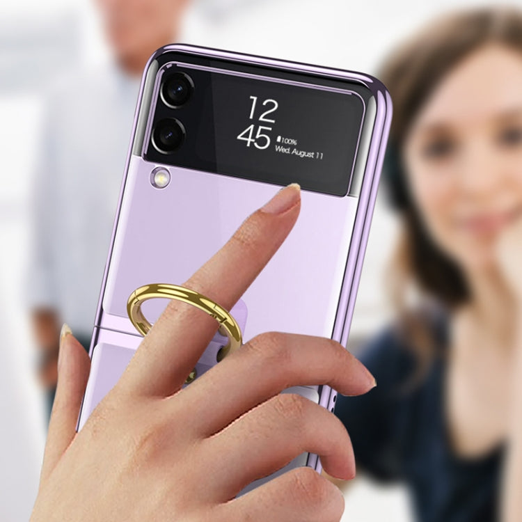 For Samsung Galaxy Z Flip3 5G GKK Phantom Electroplating Phone Case with Ring(Black) - Galaxy Phone Cases by GKK | Online Shopping UK | buy2fix