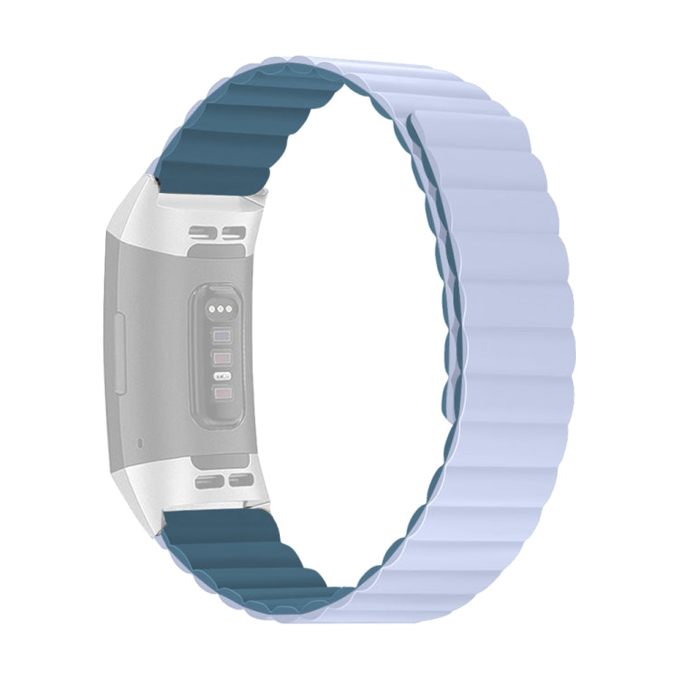 For Fitbit Charge 3 / 4 Silicone Magnetic Watch Band(Peacock Blue) - Watch Bands by buy2fix | Online Shopping UK | buy2fix