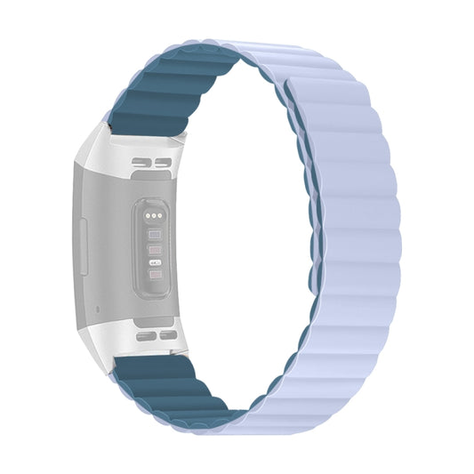For Fitbit Charge 3 / 4 Silicone Magnetic Watch Band(Peacock Blue) - Watch Bands by buy2fix | Online Shopping UK | buy2fix