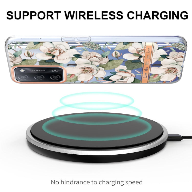 For OPPO A55 5G / A53S 5G / A54 4G / A16 / A54S 4G Flowers and Plants Series IMD TPU Phone Case(Green Gardenia) by buy2fix