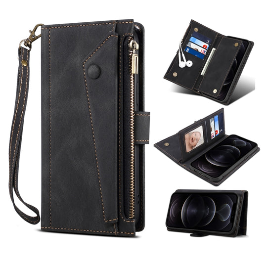 For Samsung Galaxy A73 5G Retro Frosted Leather Phone Case(Black)