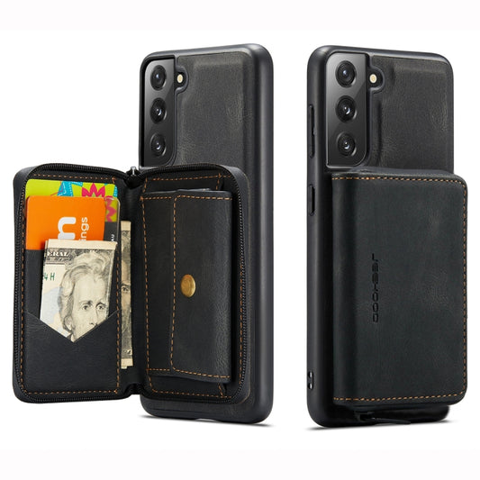 For Samsung Galaxy S22 5G JEEHOOD Magnetic Zipper Horizontal Flip Phone Leather Case(Black) - Galaxy S22 5G Cases by JEEHOOD | Online Shopping UK | buy2fix